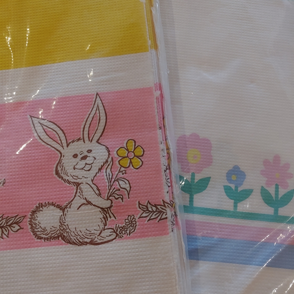 Vintage C.A. Reed & Tuttle Easter Spring Paper Table Cover Lot Of 2 New